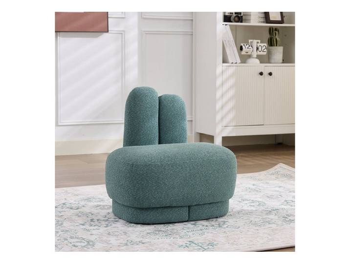 Odikalo Relaxsessel Loungesessel Hocker Ottoman runden mit niedlichen Ohren (Kuscheliger Bunny-Ear- Stoff-Ottoman-fix gepolsterter Hocker mit niedlichen Ohren, ohne Stauraum, nicht abnehmbar)