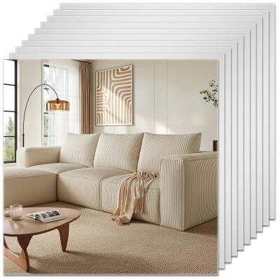 Uplift Picks Easy Peel Self Adhesive Mirror Sheets Flexible Non Glass Wall Mirror Set 20 Pcs (15x15cm)