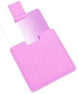 Uplift Picks Elegant Stainless Steel Pocket Mirror PU Leather Protective Travel Makeup Mirror pink