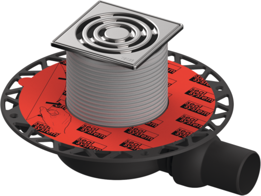 TECEdrainpoint S 112 Ablaufset superflach 3601102 100x100, DN50, waagerecht, mit Geruchsverschluss
