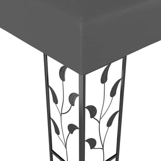 Gartenpavillon 3x3m mit Belüftungsdach - Anthrazit