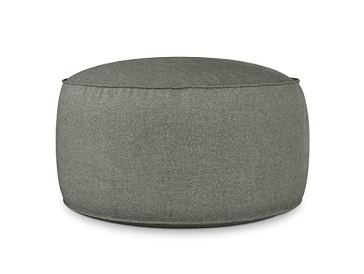 Deshome - Sitzhocker Sitzpouf Pouf rund Ø 100 cm mit abnehmbarem Polster für Innen- und Außenbereich: Sitzpouf Design für Sofa, Wohnzimmer, Schlafzimmer, Sitzhocker, Light Pouf Grau braun