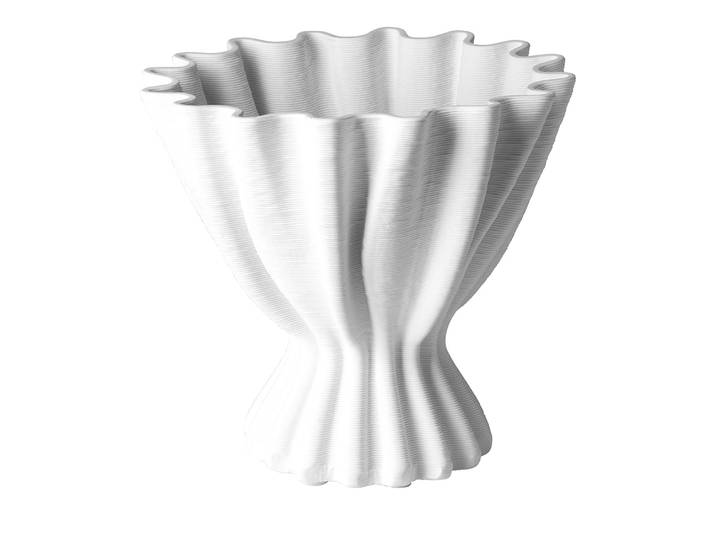 Tischvase FINK JANNE , sanftes weiß, B:18cm H:16,5cm T:18cm Ø:18cm, Vasen, Tischvase