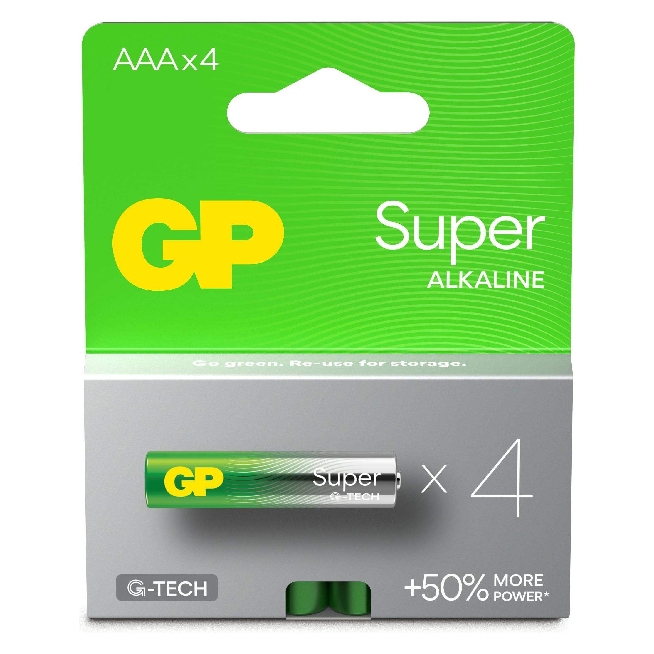 GP Batteries 1x4 GP Super Alkaline 1,5V AAA Micro LR03 Neu 03024AETA-B4 (4 Stk., AAA, 422 mAh) (03024AETA-B4)