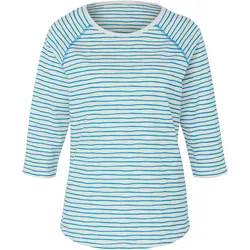 Tchibo - Gestreiftes Shirt mit 3/4-Arm - Damen - Gr. L - blau/gestreift