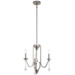 Pendelleuchte Hängelampe Deckenleuchte Stahl Kristalle 3-flammig D 45,7 cm