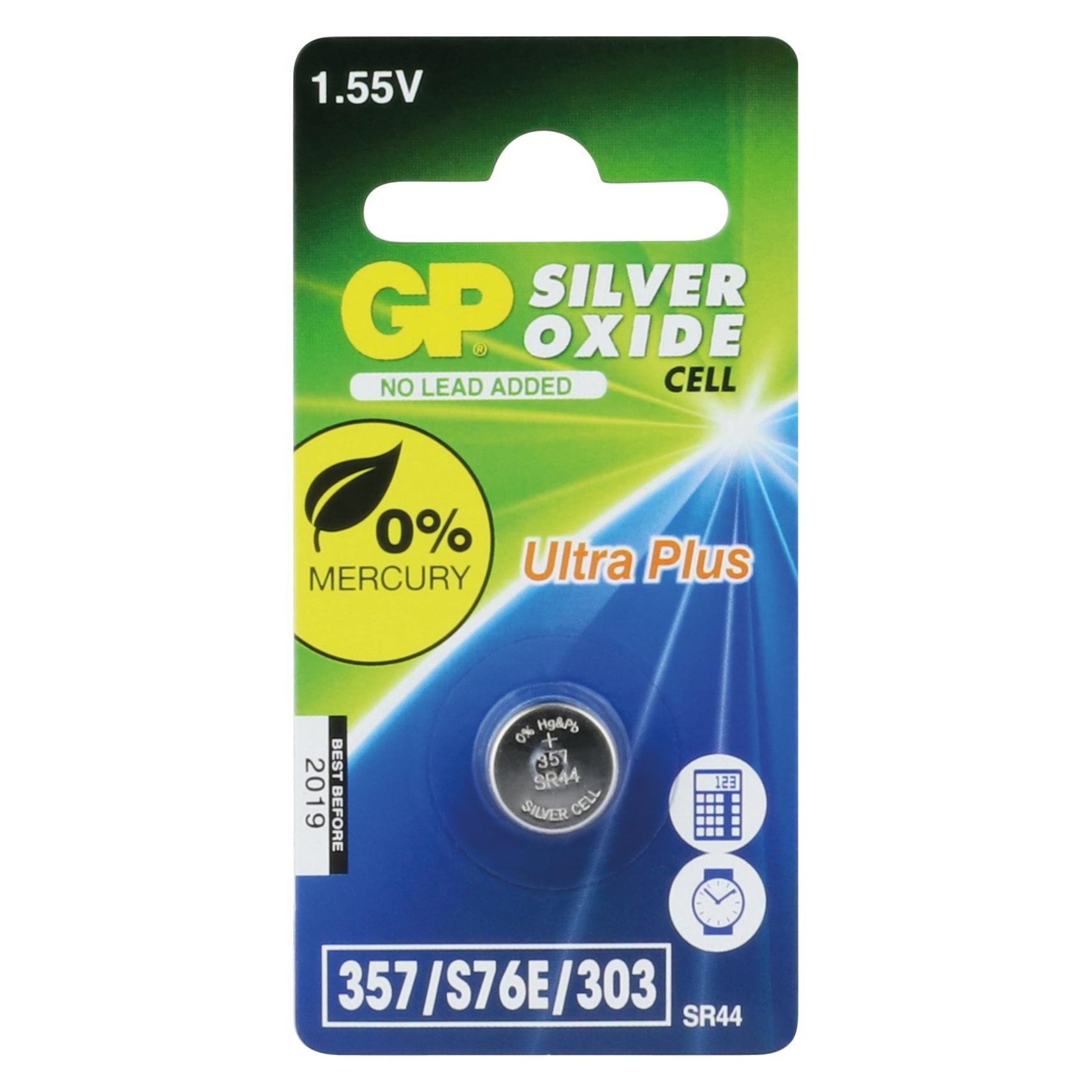 GP Batteries Silver Oxide Cell 357 Einwegbatterie SR44 Siler-Oxid (S) (1 Stk., SR44, 165 mAh) (040UP357C1)