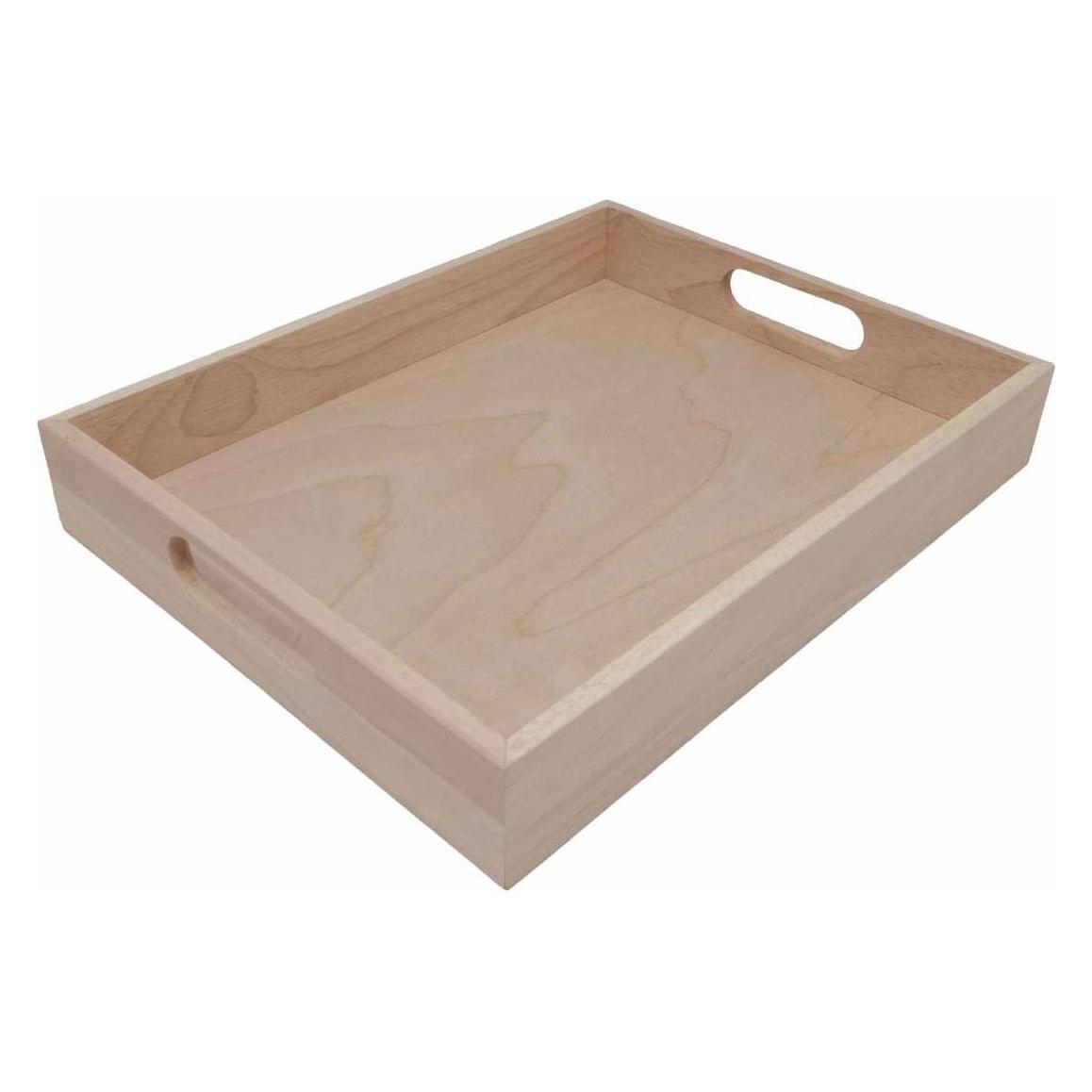 Playwood Holztablett, gerader Griff, gerade Kante, Gummibaumholz (64696184)