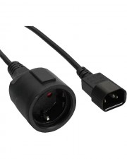 InLine Netz Adapter Kabel Kaltgeräte C14 auf Schutzkontakt Buchse für USV 1m (16659A)