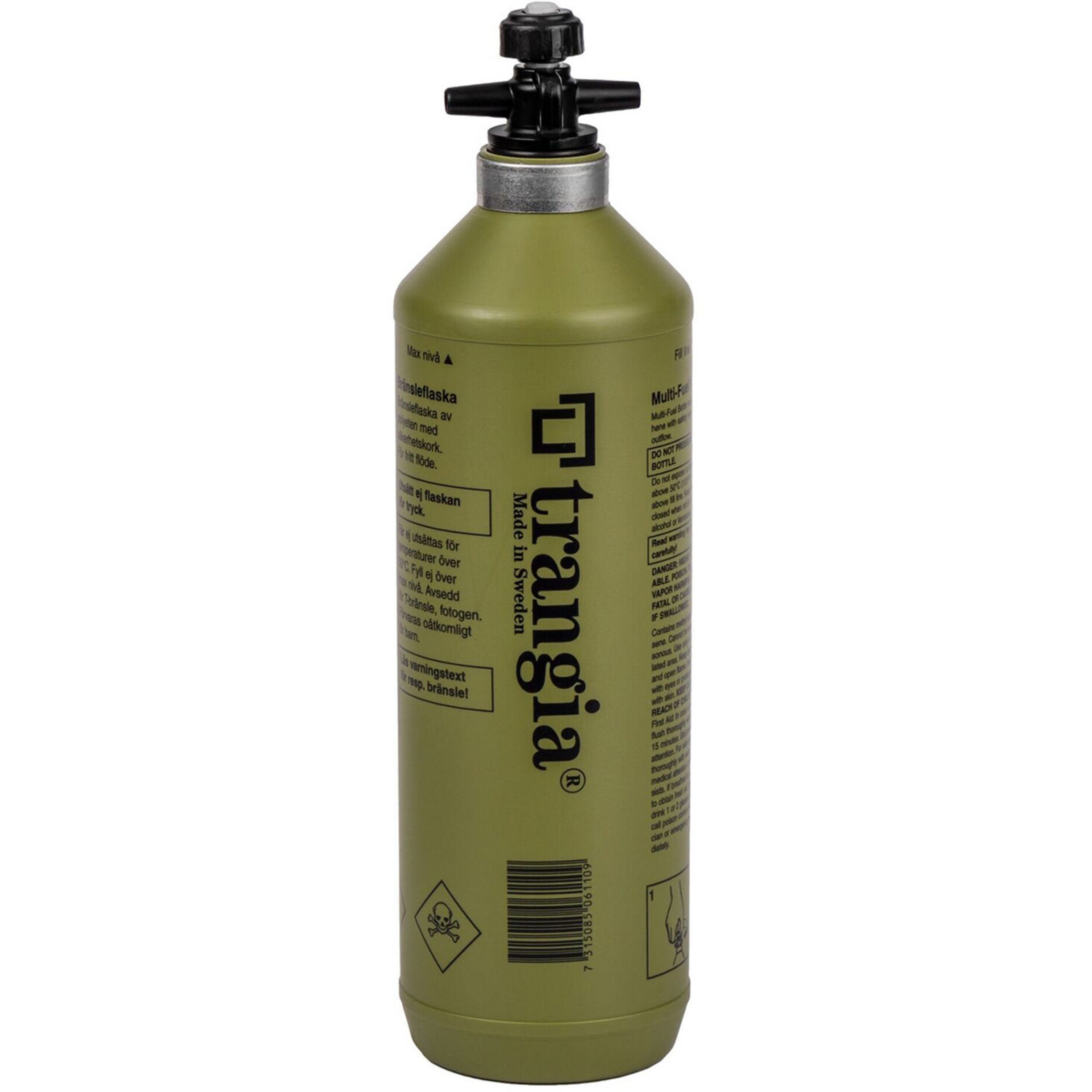 Trangia Brennstoff-Sicherheitsflasche Gaskartuschen & Brennstoffe oliv Größe 0.5L