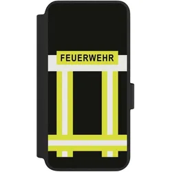 Nivocase Klapphülle für Samsung Galaxy S23 Handyhülle aus Kunst Leder NIVOflip schwarz Beruf Feuerwehr (Samsung Galaxy S23), Smartphone Hülle, Schwarz