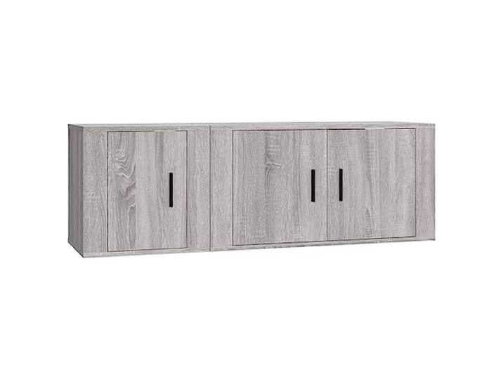 GHVBNMF 2-Teilig TV-Schrank Set Wandmontage Grau Sonoma Modernes Lowboard Set zur Wandbefestigung schafft Ordnung im Wohnzimmer und spart wertvolle Bodenfläche.