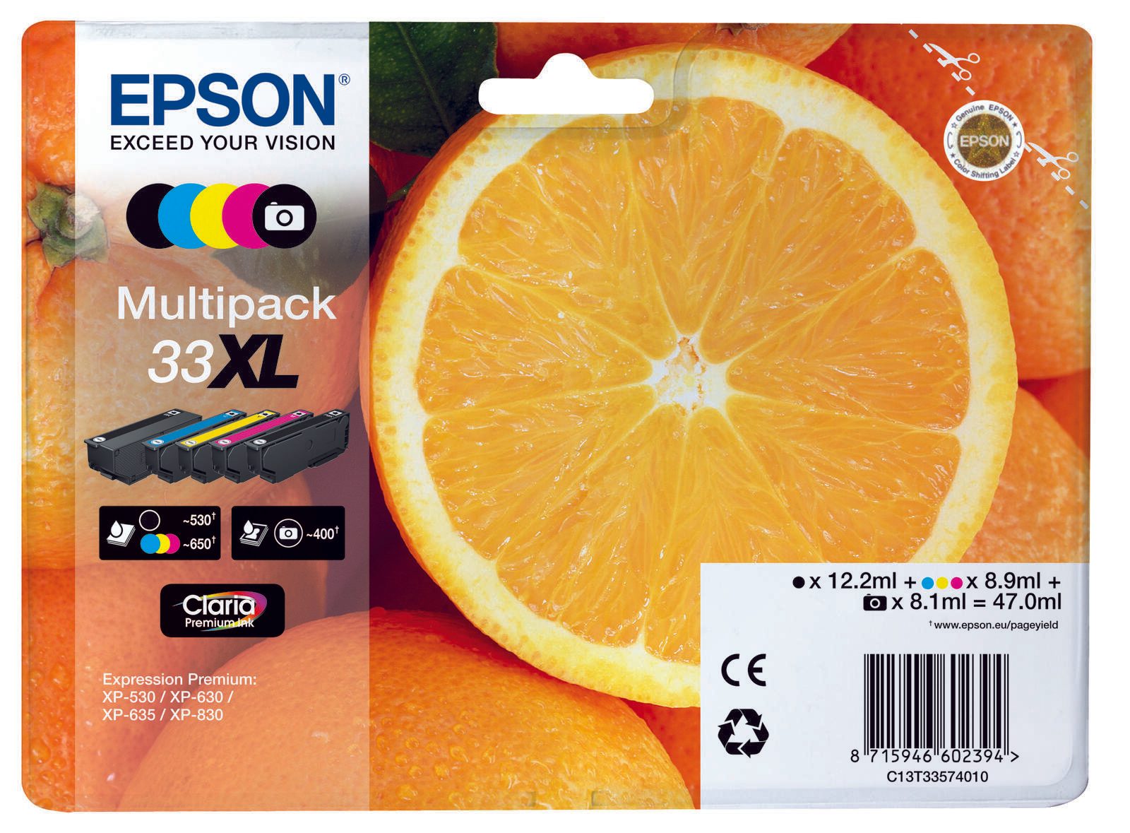 Epson Original 33XL Orange Druckerpatronen - 5er Multipack (C13T33574011)