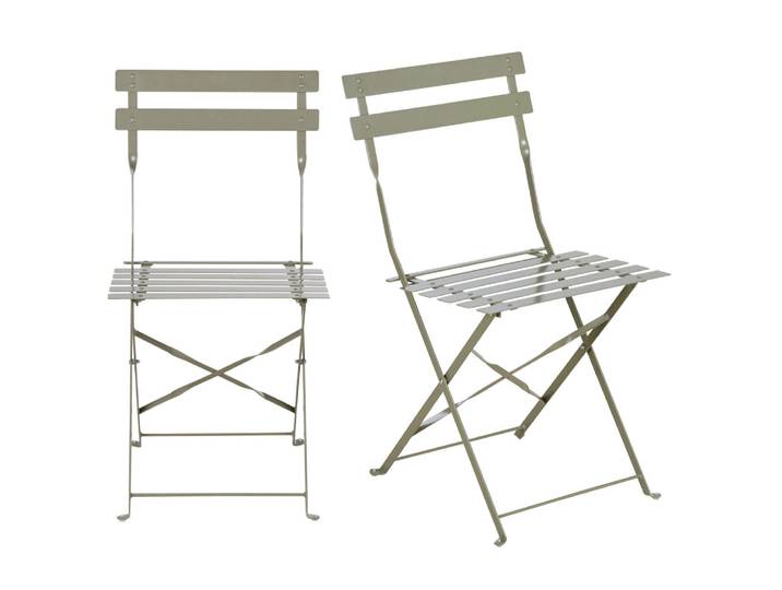 Gartenklappstühle aus khakigrünem Stahl (Set aus 2)