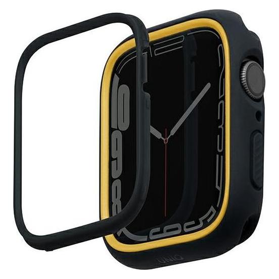 Uniq etui Moduo Apple Watch Series 4/5/6/7/8/SE 44/45mm czarny-musztardowy/midnight-mustard (Uni000700-0)