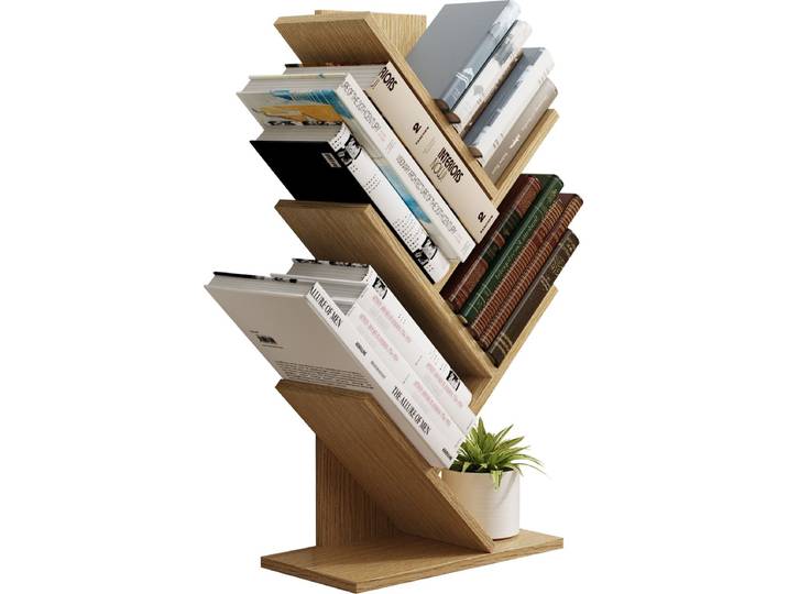 VCM Houten Opbergrek Boekenplank Deco Boekenrek Nulis L