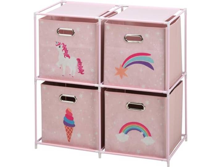 Regal Aufbewahrungsregal Kinderregal 68x70cm Rosa Spielzeug Einhorn C200
