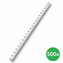 Plastikbinderücken 8 mm, weiß, Packung mit 500 Stück