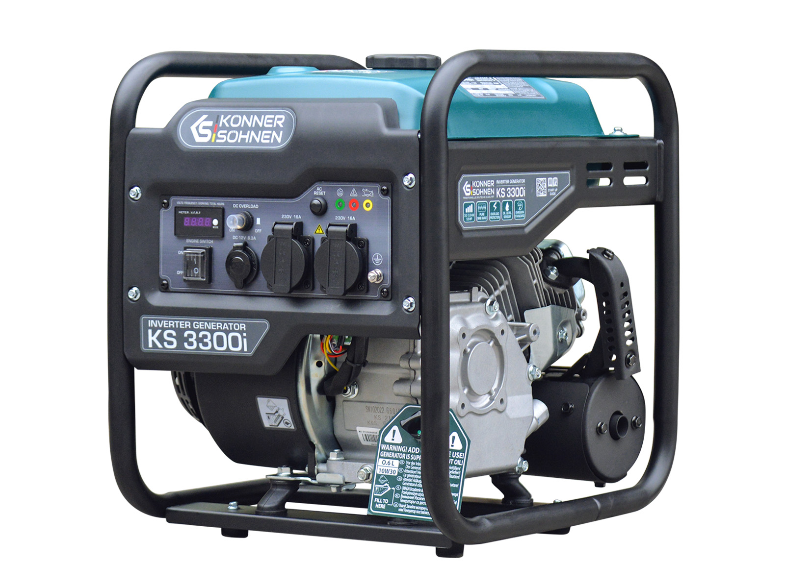Könner & Söhnen KS 3300I, 3000 W, 230 V, 7 l, Benzin, 1 l/h, Manuell