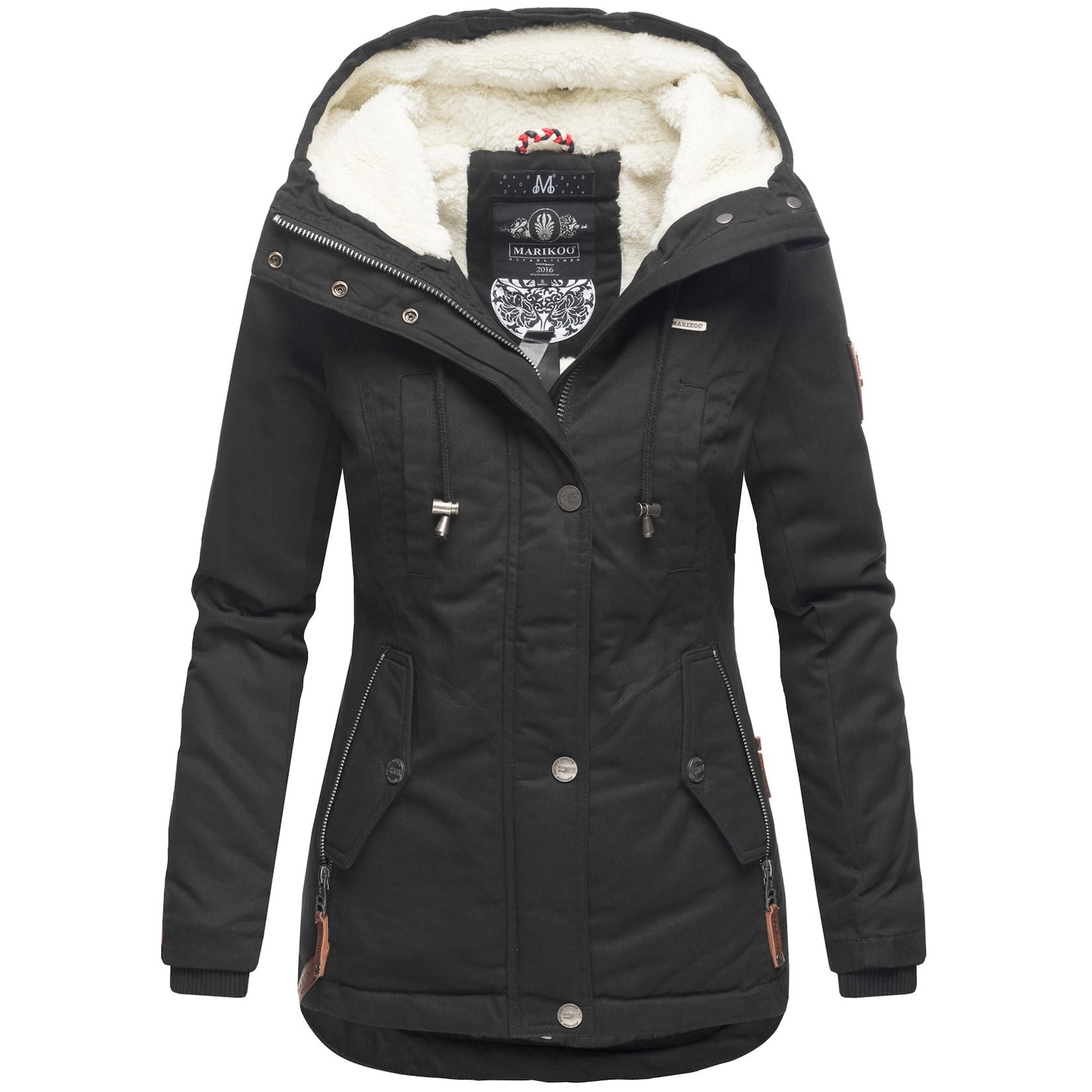 MARIKOO Damen Winterjacke Outdoor Baumwolljacke mit Kapuze Bikoo