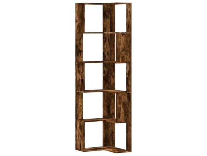 Eckregal mit 5 Einlegeböden, Holz, 50 x 50 x 179 cm, Shaping Design für Ecken, Bücheraufbewahrung und Dekoration, Wandbefestigung inklusive, glatte Oberfläche, pflegeleicht