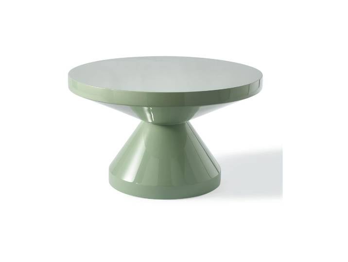 Table basse en fibre de verre vert olive Zig zag