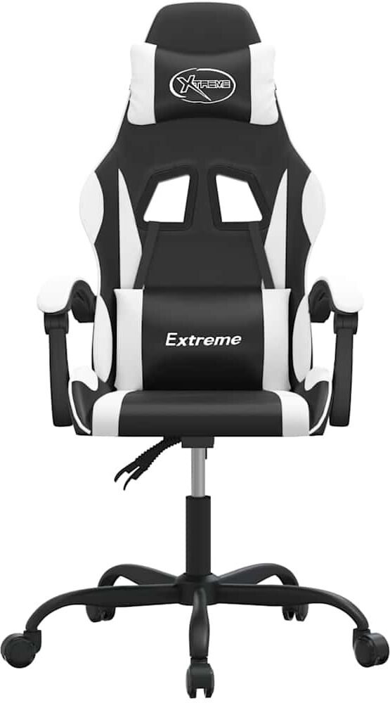 vidaXL Chaise de jeu Noir et blanc Similicuir