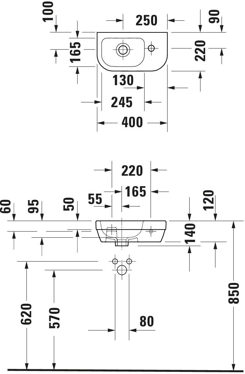 Duravit D-Code Handwaschbecken 40 cm