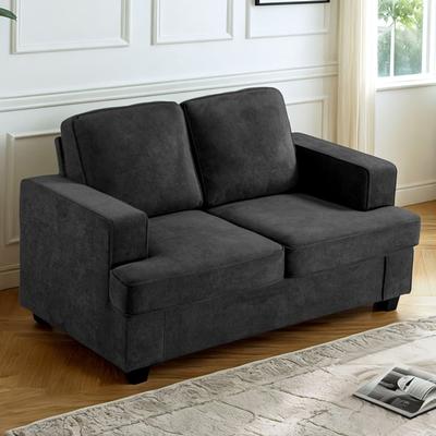 US Pride Furniture "Container Furniture 61"" Wide soft velvet fabric upholstery Loveseat for Living Room"