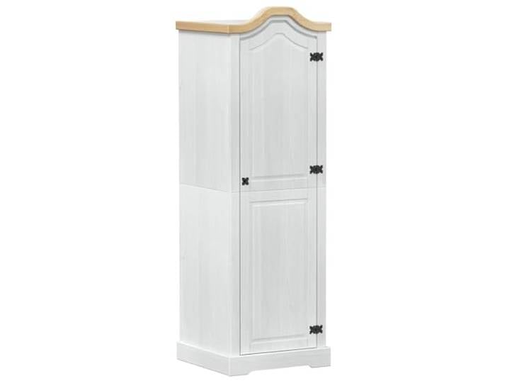 Makastle Kleiderschrank Weiß Massives Kiefernholz 55x52x170 cm
