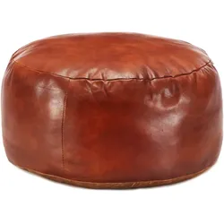 vidaXL Pouf Hellbraun 60 x 30 cm Echtes Ziegenleder