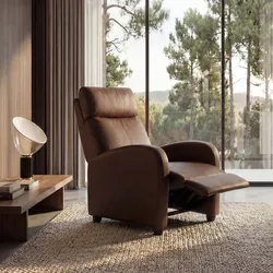 Fernsehsessel Relaxsessel Liege Sessel Dallas, Kunstleder ~ braun