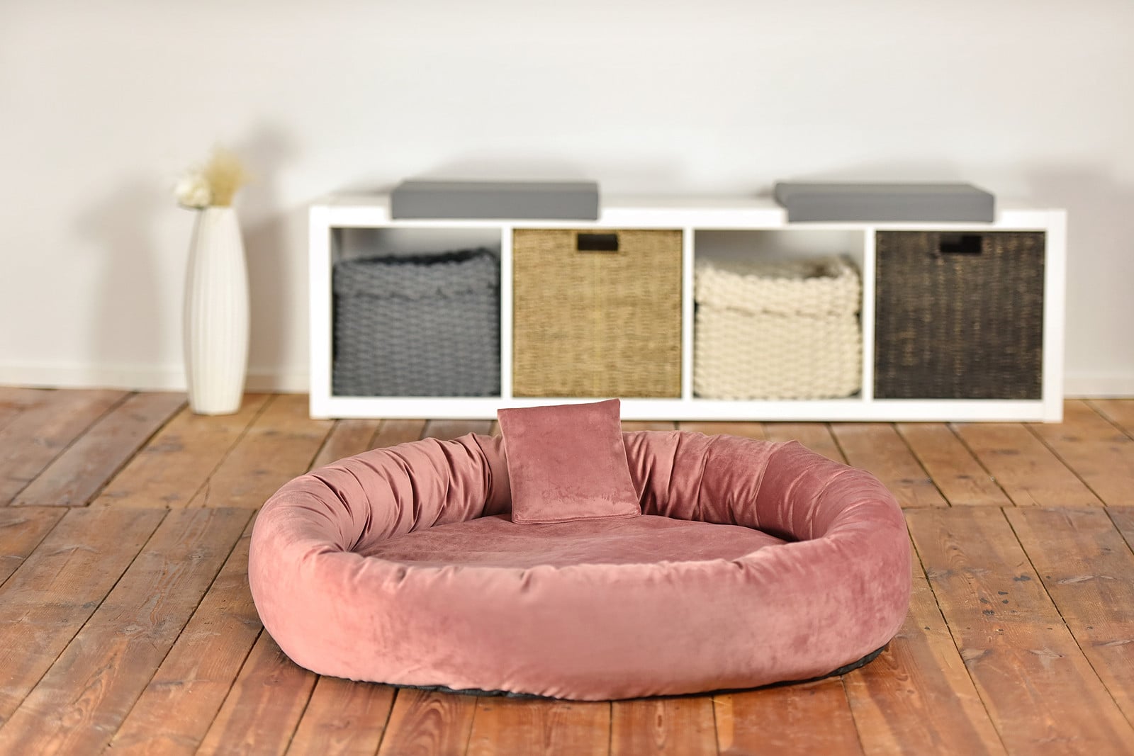 home24 Hondenmand Pwai Gr. S Roze Velvet B/D/H: 50 x 15 x 50 cm