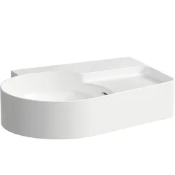 LAUFEN VAL Waschtisch, ohne Hahnloch, mit Überlauf, 530x400mm, semi-trockener Bereich rechts, H8152880001091, Farbe: Weiß