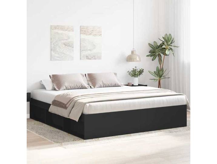 Bonne qualité - Cadre de lit sans matelas noir 180x200 cm - haut de gamme -16385