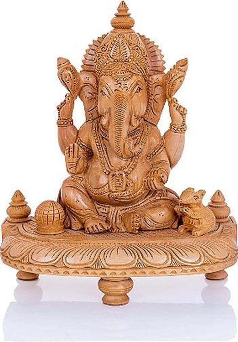 N3 Collecties Hout Ganesha Beeld voor op tafel