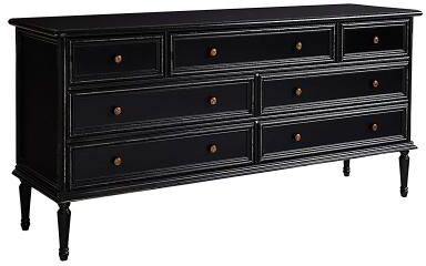 Casa Florentina Emile Dresser - Distressed Black over Gray - Ballard Designs