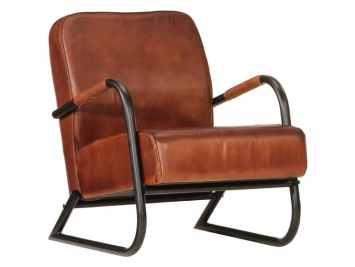 vidaXL Sessel Braun Echtleder