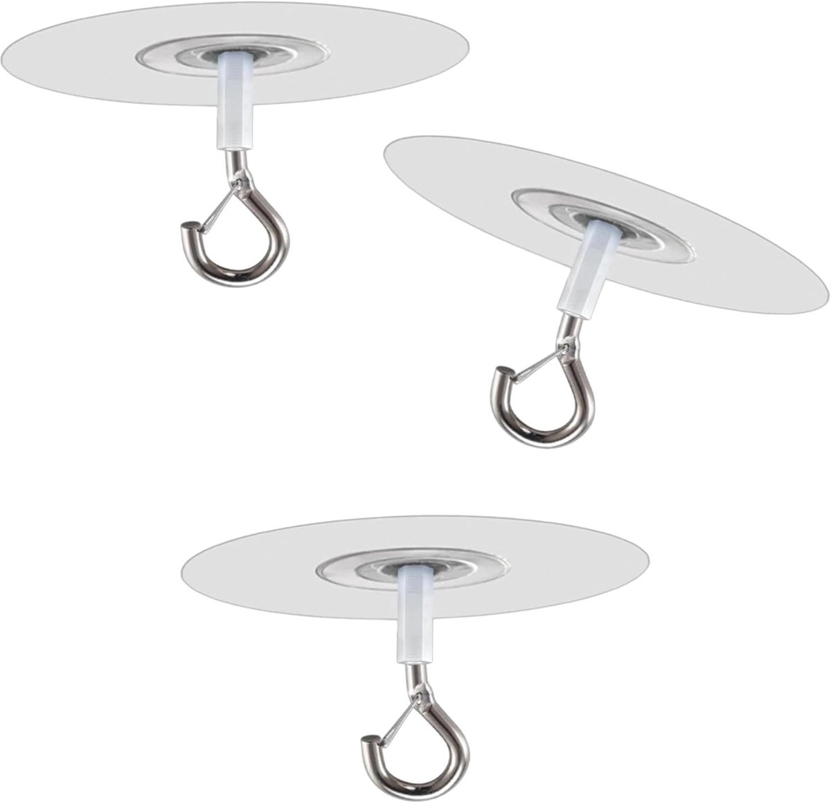 Set van 3 professionele zelfklevende plafondhaken voor badkamer, keuken en kantoor, 6,5 cm
