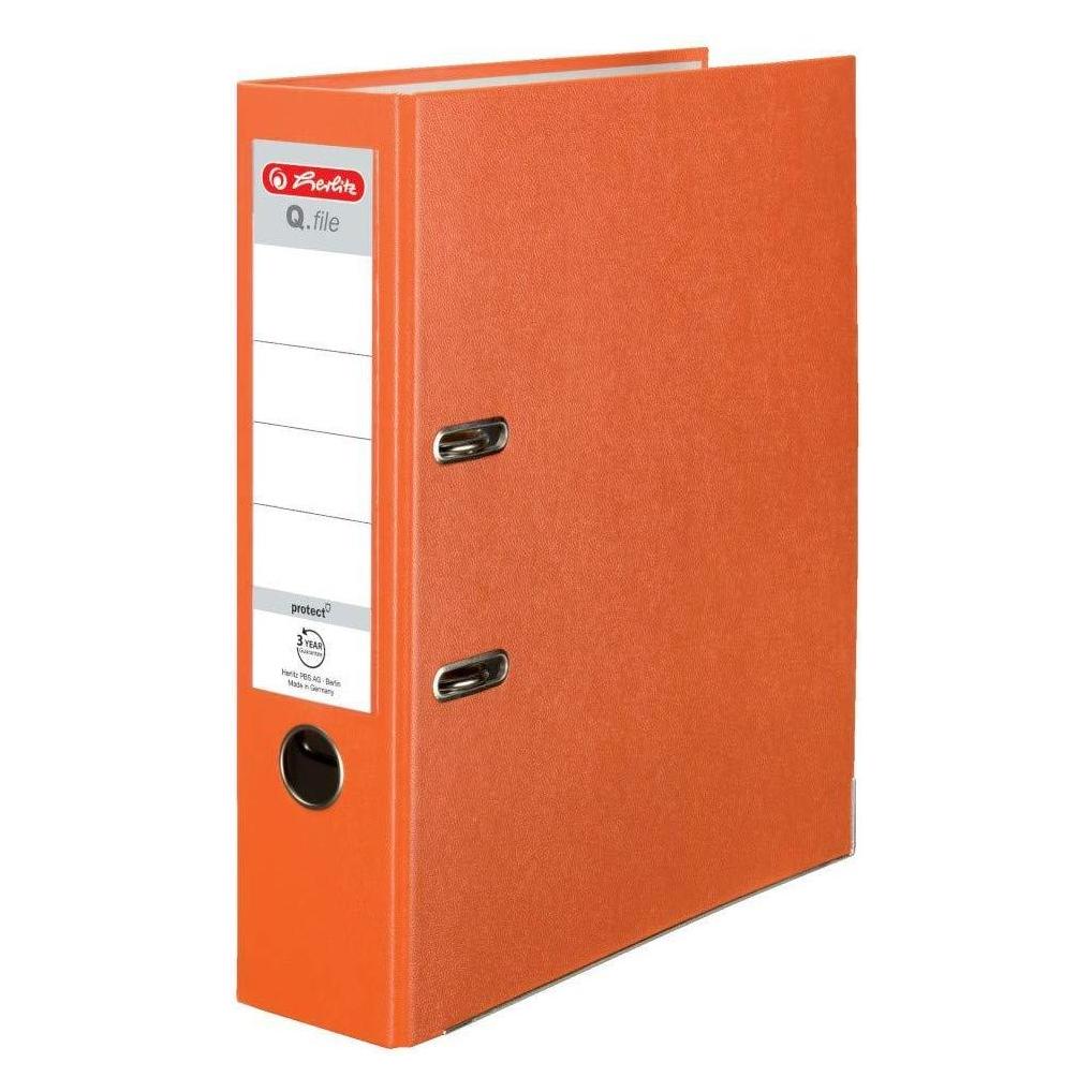 Herlitz Q.file Ordner protect A4 8 cm orange (A4, 80 mm, 1 Stk.) (157542)