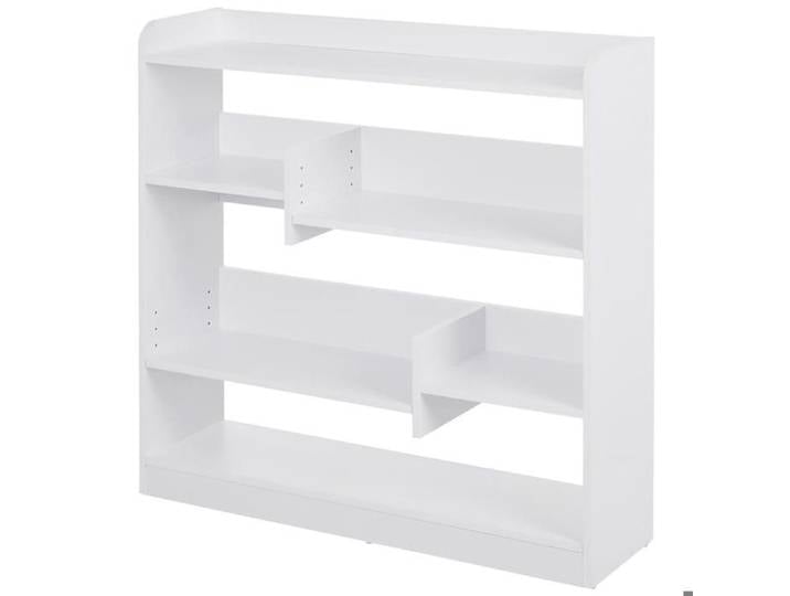 Bibliothèque Étagère Meuble de Rangement 4 Niveaux 90x24x91 cm pour Livres et CD Salon Bureau Panneaux Particules Blanc