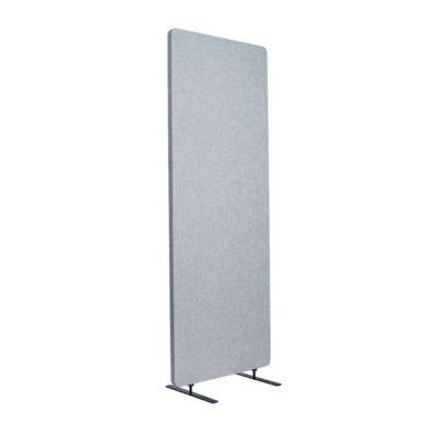 Akustischer Raumteiler, Einzelexemplar, rechteckig, Hochkant-Format, mit Standfüßen, B 600 x T 350 x H 1680 mm, PET-Filz, hellgrau