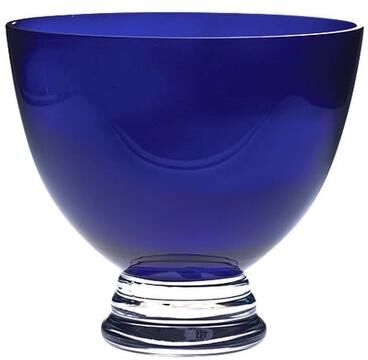 "Majestic Gifts European Glass Round Footed Bowl-Cobalt 10.5"" Diameter"
