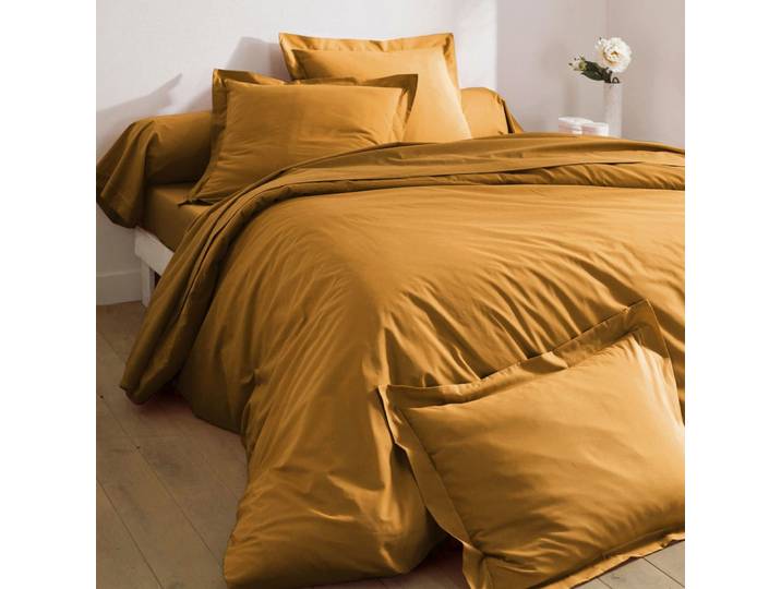 Housse de couette en coton marron bronze 260x240cm