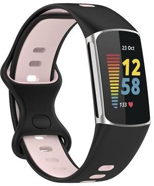 United Fitbit Charge Band Two Color Silicone Replacement Watch Strap Sport Wristband black Pink