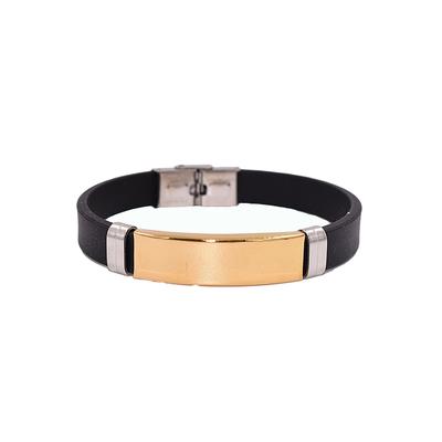 Edelstahlarmband FIRETTI "Schmuck Geschenk Schmuck Geschenk", gold (gelbgoldfarben, edelstahlfarben, schwarz), Armbänder, Herren, 20cm, Edelstahl Kautschuk Silikon, Edelstahl, Kautschuk, Silikon, Edelstahlarmband, Made in Germany