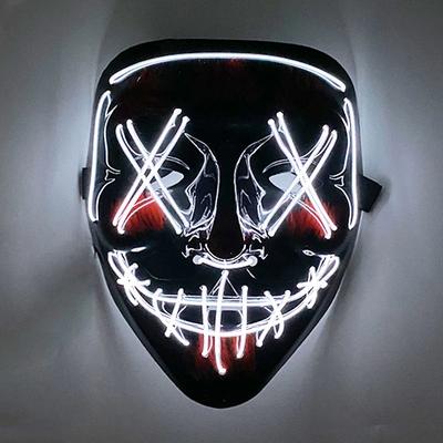 Inspired Living Neon Glow LED Purge Mask Wireless Light Up Halloween Cosplay Mask 9