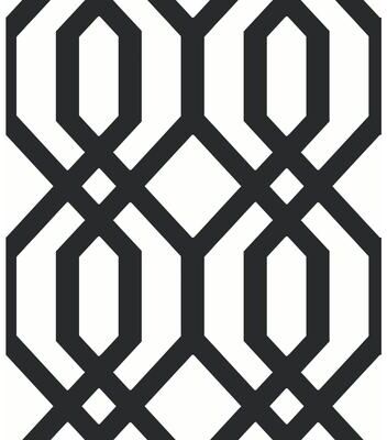 RoomMates Black & White Gazebo Lattice Peel and Stick Wallpaper