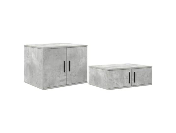 Heofavd Aufbewahrungsschrank 2er Set Beton Grau 118x41x40 cm
