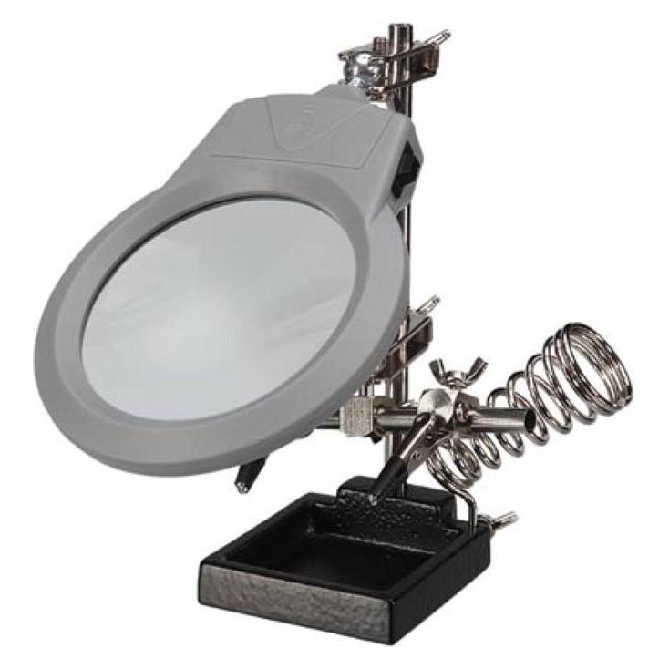 Velleman Dritte Hand Mit Lupe, Led-Lampe Und Lötkolbenständer (Lötkolben) (VTHH3N)